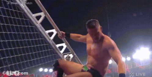 Wrestler Sitting On Ladder GIF