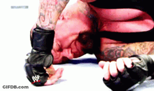 Wrestler Standing In Ring With Raw Logo GIF
