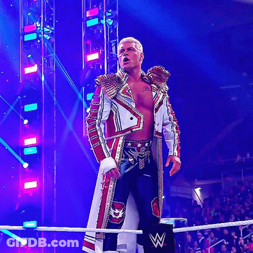 Wrestler Standing In Wrestling Ring GIF