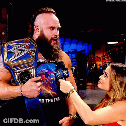 Wrestler Standing On Stage Without Shirt GIF