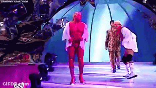 Wrestler Standing On Stage Without Shirt GIF