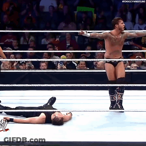 Wrestler Standing With Arms Out GIF