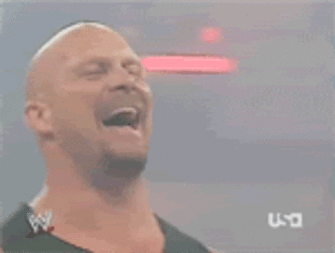 Wrestler Steve Austin Happy Then Sad GIF
