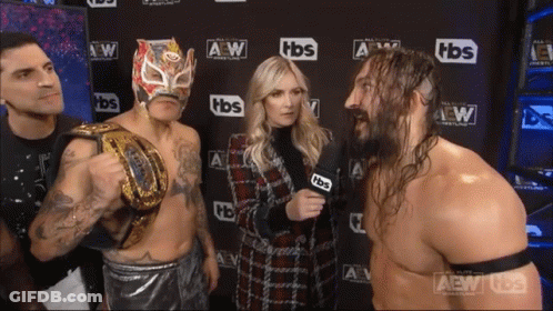 Wrestler Talking Into Microphone AEW GIF
