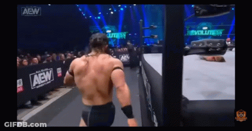 Wrestler Walking To Ring During Match GIF
