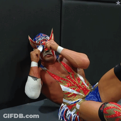 Wrestler Wearing American Thunder Mask GIF