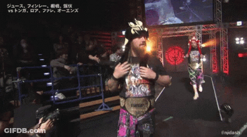 Wrestler Wearing IWWP Belt GIF