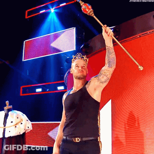 Wrestler With Crown And Scepter GIF