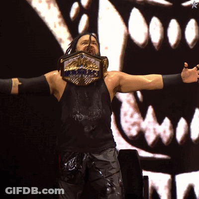 Wrestler With Intercontinental Champion Belt GIF