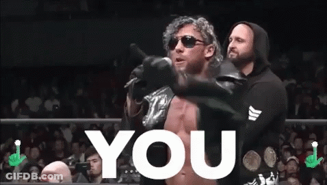 Wrestler With Microphone Pointing At Crowd Saying You GIF