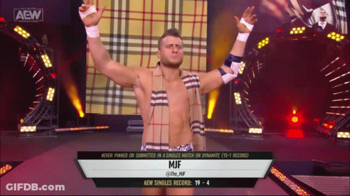 Wrestler With MJF On Shirt GIF