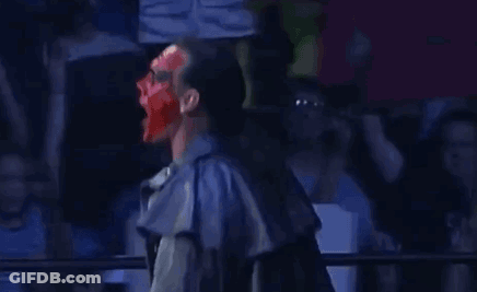 Wrestler With Red Mask In Ring GIF