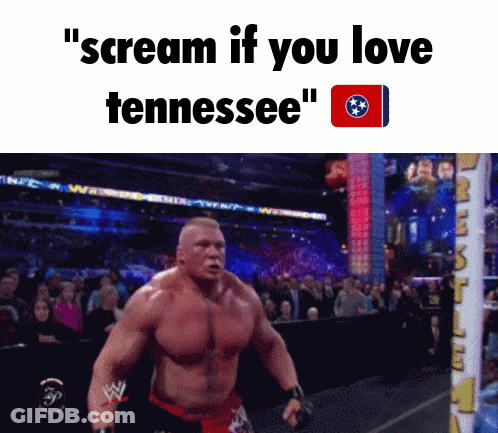 Wrestler With Scream If You Love Tennessee Above GIF