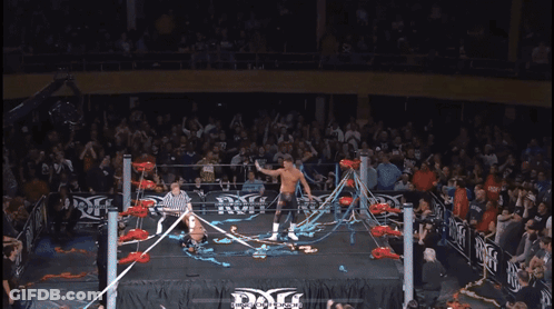 Wrestler Without Shirt Waving Hand GIF