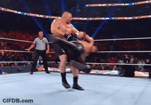 Wrestlers And Referee In Ring GIF