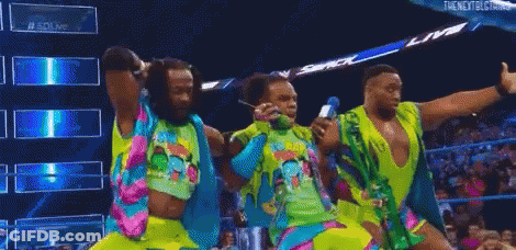 Wrestlers Dancing On Stage GIF