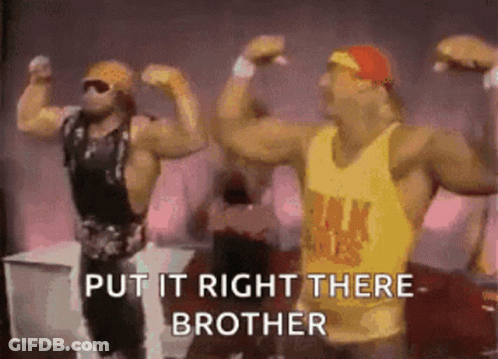 Wrestlers Flexing Hulk Hogan Tank Top GIF