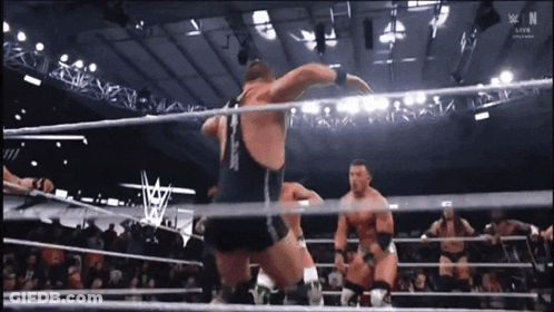 Wrestlers In Ring With N GIF