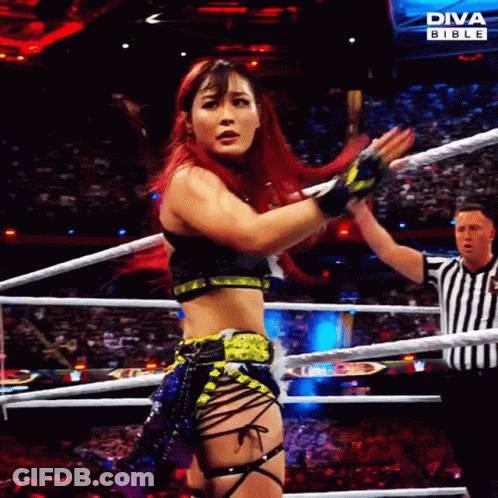 Wrestlers In Wrestling Ring With Cricket Sign GIF