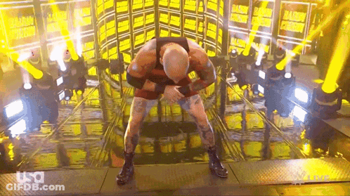 Wrestlers On Red Carpet In Front Of Crowd GIF