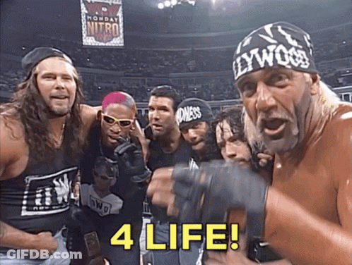 Wrestlers Posing With Hollywood Hat GIF