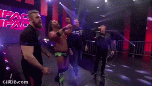 Wrestlers Walking Down Ramp GIF