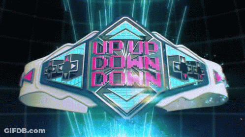 Wrestling Belt Saying Up Up Down Down GIF