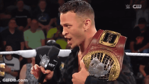 Wrestling Man Holding Microphone GIF