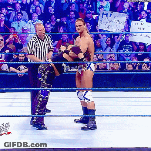 Wrestling Man With Hi San Juan Girls Sign GIF