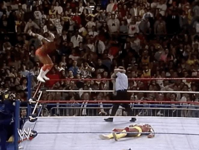 Wrestling Mania Macho Man Jump Off GIF