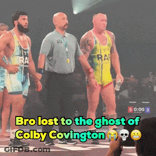Wrestling Match Bro Lost To Ghost Of Colby Covington GIF