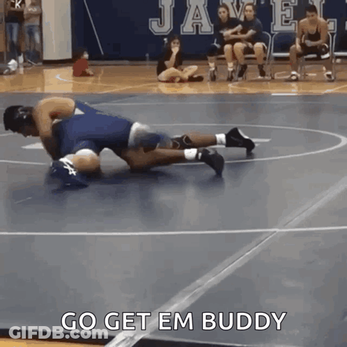 Wrestling Match Go Get Em Buddy GIF