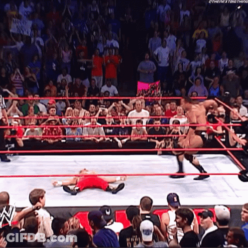 Wrestling Match In Front Of Crowd GIF