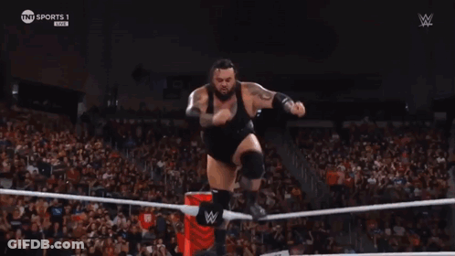 Wrestling Match In Stadium Before Crowd GIF
