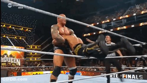 Wrestling Match On TNT Sports GIF