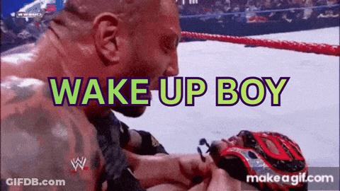 Wrestling Match Saying Wake Up Boy GIF
