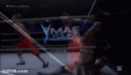 Wrestling Match With Blue Sign Second Round GIF
