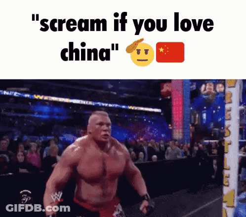 Wrestling Match With Scream If You Love China GIF