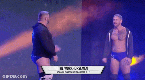 Wrestling Match Workhorsemen Vs Dark Elevation GIF