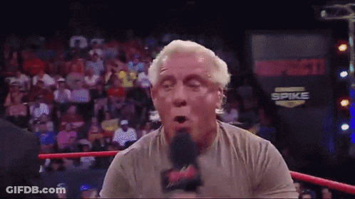Wrestling Ring Man Talking Into Microphone GIF