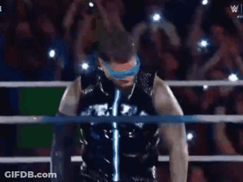 Wrestling Ring Man With Sunglasses And Black Jacket GIF