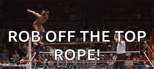 Wrestling Ring Rob Off The Top Rope GIF