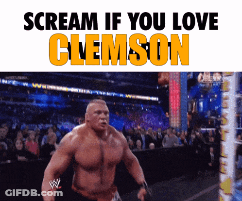 Wrestling Ring Scream If You Love Clemson GIF