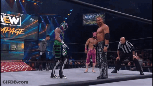 Wrestling Ring With All Elite Wrestling Sign GIF
