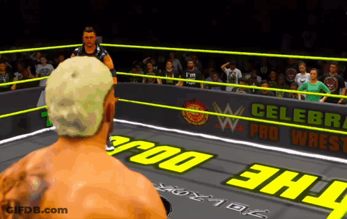 Wrestling Ring With Celebra Pro Wrestling Sign GIF
