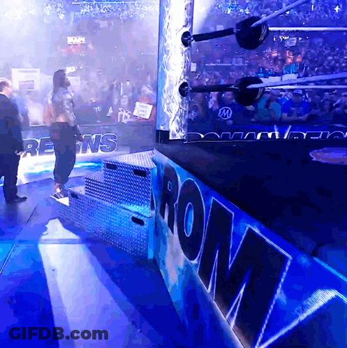 Wrestling Ring With Rom Sign GIF