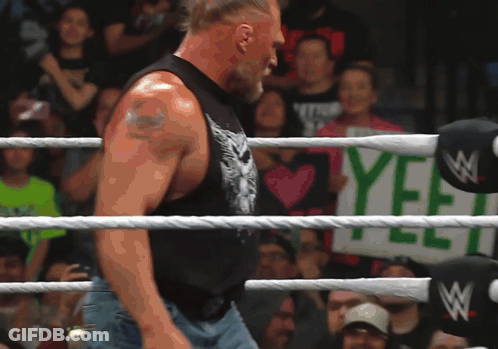 Wrestling Ring With Sign Saying Yee GIF