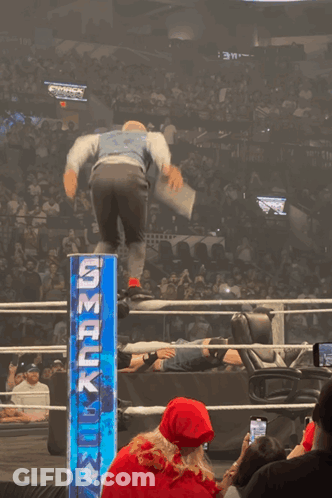 Wrestling Ring With Smackdown Sign GIF