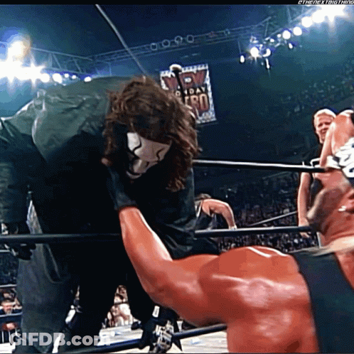 Wrestling Ring With World Heavyweight Sign GIF