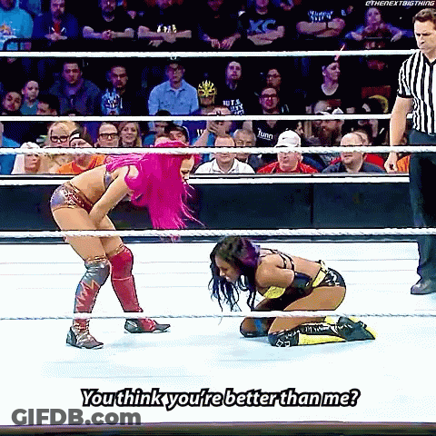 Wrestling Woman Says You Think You're Better Than Me GIF